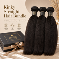 Extensions de cheveux humains bruts non traités de grade 12A, Yaki et Afro bouclés, tissage de cheveux vierges brésiliens, mèches lisses crépues, vente en gros