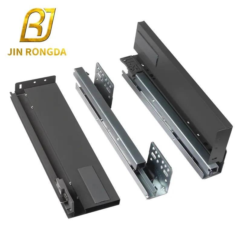 Jinrongda Mini Push Aberto 56 Polegada Heavy Duty Superior Gaveta Do Armário Slides 450mm Com Bloqueio