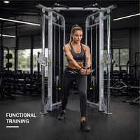 Machine de musculation professionnelle à poulies croisées doubles réglables, équipement de gym pour entraînement fonctionnel et renforcement musculaire complet du corps