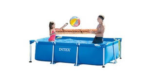 Piscine familiale rectangulaire hors sol en métal avec structure en acier inoxydable et revêtement en PVC 300cmX200cmX75cm - Product Image 4