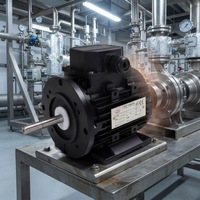 Moteur asynchrone triphasé haute température 380V 0.37kW à montage par bride 50/60Hz, pompe de surpression industrielle entièrement fermée pour