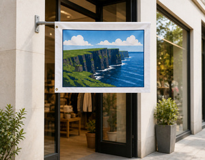 Banderas Personalizadas de los Acantilados de Moher: Banderas Rectangulares de Poliéster No Tejido Resistentes a las Arrugas, Banderas para Exteriores - Product Image 1