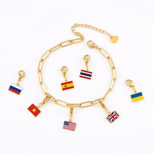 Vendita all'Ingrosso di Charm con Bandiere Nazionali 10*7mm in Acciaio Inox <span class=keywords><strong>per</strong></span> Braccialetti Fai-da-Te, Gioielli <span class=keywords><strong>per</strong></span> Uomo, Donna e Coppie - Product Image 5