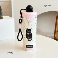Yurek 316 acier inoxydable voyage Thermos tasse boule flottante dessin animé conception grande capacité 6-12 heures isolation thermique paille