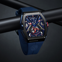 Relojes mecánicos de acero inoxidable 316L para hombre, cronógrafo de marca de lujo, automático, hueco