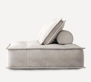 Square <strong>Floor</strong> Cushion Sofa <strong>Seat</strong> with Backrest Light Grey Armless Modular Single to Go Sofa Vacuum Package for Living Room - Product Image 5