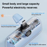 Batterie externe universelle Type-C à charge rapide 10W, ultra-fine, en ABS, Li-Polymère, 5000Ah, mini-capsule haute capacité, dernière version TikTok 2025