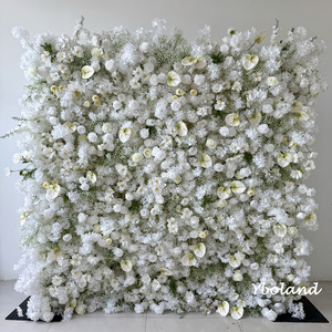 Decorazione per Matrimoni, Pannello <span class=keywords><strong>di</strong></span> <span class=keywords><strong>Fiori</strong></span> Artificiali a Parete 3D 5D, Sfondo Floreale Bianco 8ft X 8ft - Product Image 3