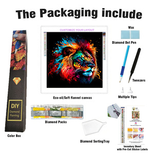 Kit de <span class=keywords><strong>peinture</strong></span> au diamant 5D personnalisé avec toile en velours doux, art animalier personnalisé, cadeau créatif pour enfants et adultes - Product Image 3