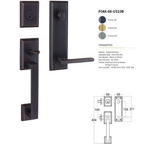 Serrure de porte double de luxe pour villa, poignée rétro européenne en bois massif, antivol, universelle - Product Image 1