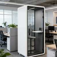 Pod Akustik Kantor Satu Orang Modern Tahan Lama 4000k LED Anti Silau Paduan Aluminium Penerbangan