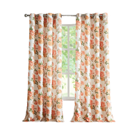 Nouveaux rideaux occultants de luxe prêts à poser, design américain moderne, imprimé floral, 100% polyester, à œillets, écologiques, toutes saisons