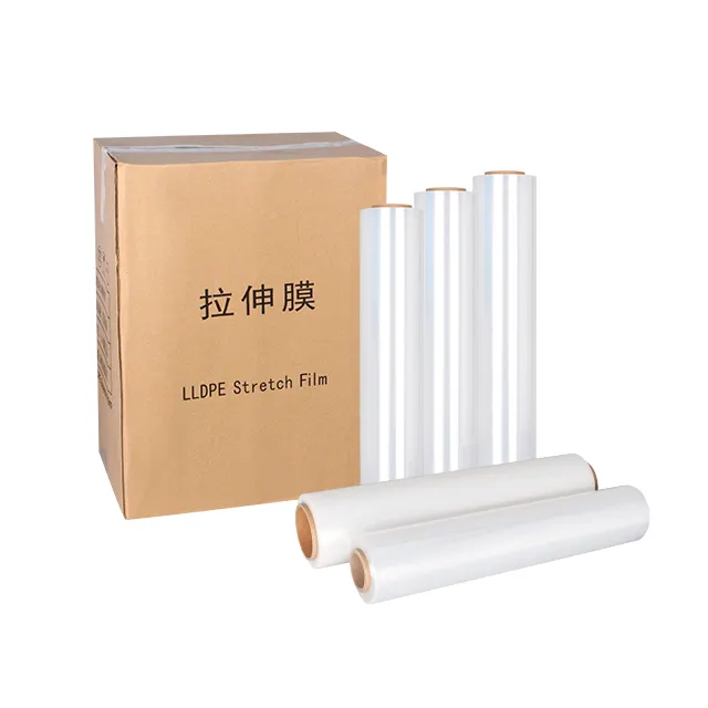 Pe phim cuộn 500mm LDPE căng phim chống ẩm mềm bao bì màu rõ ràng máy bọc LLDPE đúc phim 200m 4/6 CuộN