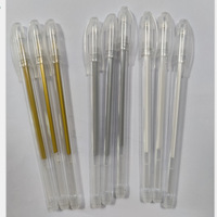 Stylo gel rechargeable en plastique brillant à pointe bille, couleurs pastel or, argent, blanc, pour journalisation, vente en gros