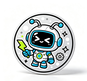 Pin Metálico Circular con Diseño de Robot Mascota, Fundición a Presión de Aleación de Zinc, Recuerdo, Regalo - Product Image 4