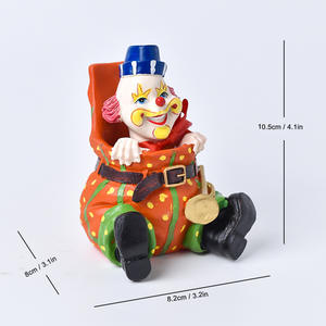 Estilo clásico <span class=keywords><strong>americano</strong></span> circo payaso Bobble Head muñeca estatuilla decoración del hogar artesanías de resina - Product Image 4