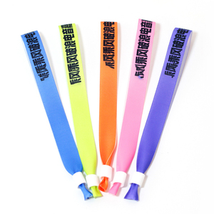 Pulsera de poliéster desechable personalizada, pulsera de tela tejida impresa por sublimación, pulseras promocionales baratas - Product Image 6