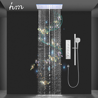 Ensemble de douche à effet pluie avec haut-parleur musical 24*12 pouces en acier inoxydable