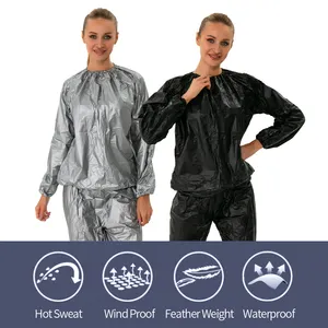 PVC Sauna Suit Exercise Sauna Sweat Suit Gym Workout Sauna Jacket And Pants For Women Men