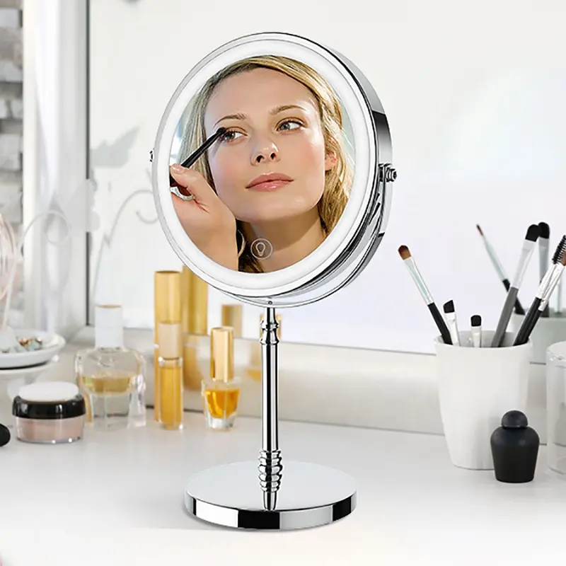 Ricaricabile 1X 10X ingrandimento Vanity Double face 3 colori LED luci specchio cosmetico 8 ''specchio per il trucco illuminato