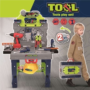 008-201 Kit d'atelier d'outils de jeu d'imitation 133 pièces pour enfants, 2 en 1, <span class=keywords><strong>jouet</strong></span> d'atelier d'ingénierie STEM pour garçons, cadeaux de Noël - Product Image 2