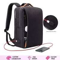 Ransel Laptop Unisex Gaya Minimalis OEM dengan Port USB, Ritsleting Tahan Air & Pegangan Lembut, Kapasitas Besar untuk Perjalanan