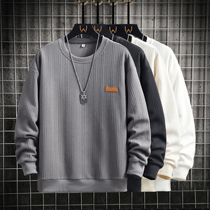 เสื้อฮู้ดผู้ชายลายทาง คอกลม ทรงหลวม สวมใส่สบาย เนื้อผ้านุ่ม ระบายอากาศดี เหมาะกับฤดูใบไม้ผลิและฤดูใบไม้ร่วง - Product Image 6
