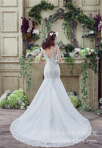 S0520N New High Quality Bride Fishtail <b>White</b> Lace Mermaid Bohemian <b>Wrap</b> Floor-Length Trailing Perspective Wedding Princess - Product Image 5