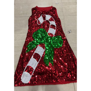 Holiday Womens Lentejuelas <span class=keywords><strong>Holly</strong></span> Jolly Mini Vestido de manga corta Santa Baby Lentejuelas Vestido personalizado Lentejuelas Vestido de Navidad - Product Image 1
