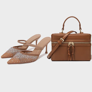 Ensemble de chaussures et de sac en <span class=keywords><strong>jean</strong></span> bleu très populaire pour femmes, pour les soirées, chaussures à bout pointu avec strass et talons hauts, ensemble de chaussures et de sac à main - Product Image 5