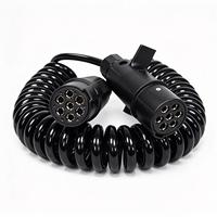 Câble d'extension spiralé 24V 7P ISO 1185 Type N, longueur au choix, pour connecter camion et alimentation électrique
