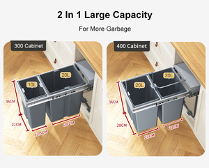 <span class=keywords><strong>Poubelle</strong></span> de <span class=keywords><strong>cuisine</strong></span> encastrée HNOSS à double extraction, poubelles de recyclage pour la <span class=keywords><strong>cuisine</strong></span> - Product Image 5