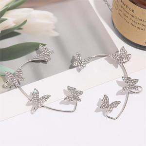 <span class=keywords><strong>Boucles</strong></span> <span class=keywords><strong>d</strong></span>'<span class=keywords><strong>oreilles</strong></span> clips <span class=keywords><strong>papillon</strong></span> incrustées de strass BNX Jewelry, romantiques, pour mariage, plaquées <span class=keywords><strong>argent</strong></span>/or, pour femmes, haute couture, personnalisées - Product Image 4