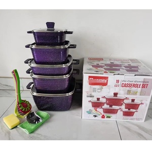 Bộ nồi chảo 19 món cao cấp phủ đá granite chống dính, đáy nhôm đúc nguyên khối - Product Image 4