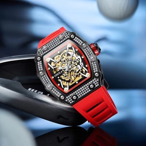 Reloj Mecánico Automático para Hombre Drioshipping 3829D, Estilo Deportivo Cuadrado, Luminoso, con Diamantes, Esfera de Cristal, Correa de Goma - Product Image 2