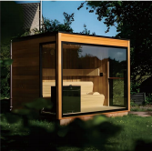 Keya nuovo Design 4 persone moderno cedro rosso legno giardino <span class=keywords><strong>Sauna</strong></span> comoda commerciale prefabbricata propano <span class=keywords><strong>Sauna</strong></span> - Product Image 2