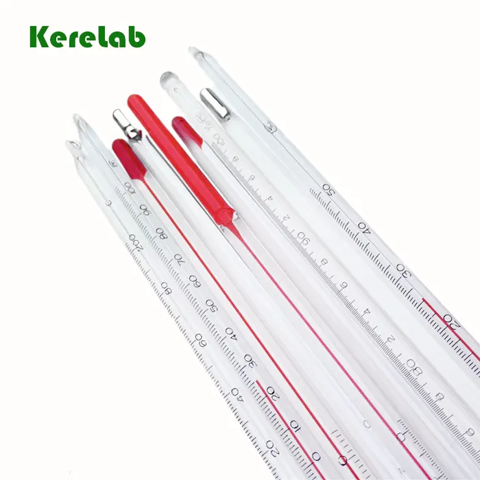 red,blue,green,black alcohol filled 300mm long thermometers 0-150C