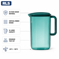 Ensemble de pichets à eau en plastique 2L PP cruche 4 tasses plateau boisson sans BPA réutilisable service cuisine maison jus vaisselle