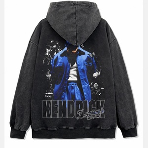 Sweat à capuche unisexe surdimensionné en coton épais 100 % avec motif lettres personnalisable pour broderie, idéal pour l'automne - Product Image 2