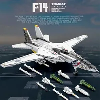 Reobrix 33032 Pesawat Tempur Militer Tomcat F14 Blok Bangunan MOC Model Pesawat Tempur Basis Kapal Induk Set Blok Bangunan