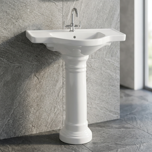 Vistaar White Ceramic Round <b>Full</b> Pedestal Wash Basin Lavabo Sink Stand Modern Bathroom Sanitary Ware India Factory - Product Image 5