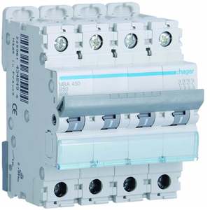 MBA450 Personalizzabile con Hagers MCB 6000A 10kA 4P curva B 50A 4 moduli - Product Image 1