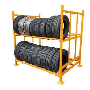 Hot Sale Commerciële Stapel Metalen Pallet Racking Motorfiets Truck Stapelplanken Reserve Opslag Display Reserve Band Rack