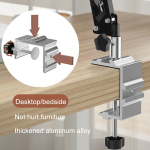 Supporto Universale Regolabile Impermeabile Portatile con Braccio Lungo in Alluminio per <span class=keywords><strong>Tablet</strong></span> <span class=keywords><strong>da</strong></span> <span class=keywords><strong>Letto</strong></span> e Scrivania, Bianco e Nero 1 - Product Image 3