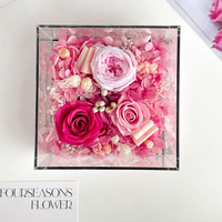 Cadre mural d'art floral violet avec fleurs préservées, fait main, roses et hortensias, cadeau décoratif pour mariage, anniversaire, décoration intérieure, vente en gros