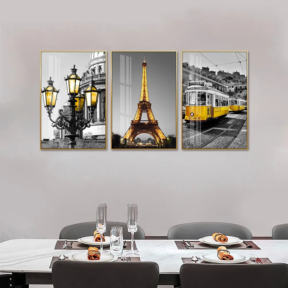 Huamiao 40*60cm Modern Art Photography Landscape Wall Painting Cityscape Crystal Porcelain Painting