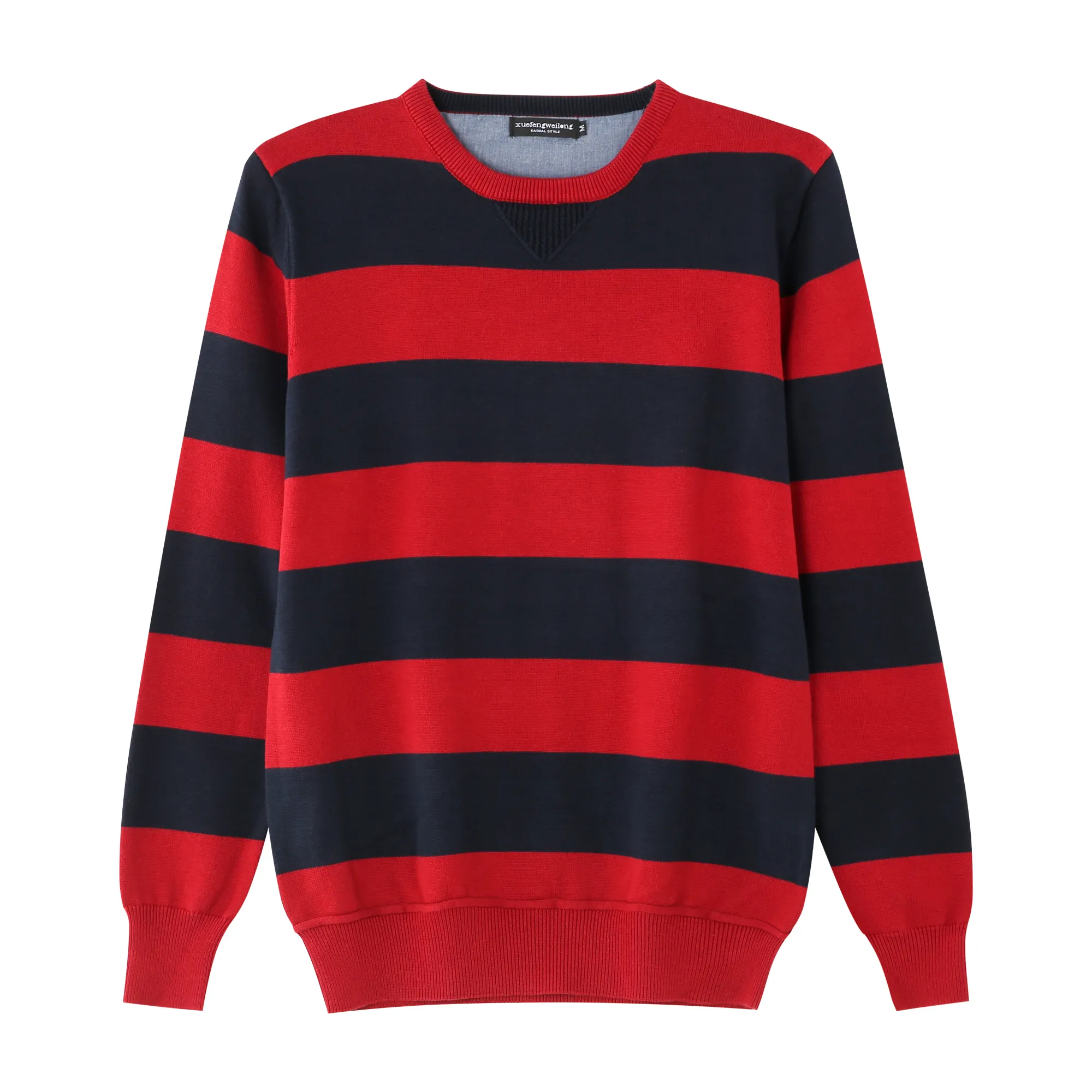Los fabricantes de suéteres de punto venden directamente tiras de Jersey de subvención exclusivas suéteres de cuello redondo para ropa personalizada de Jersey de hombre