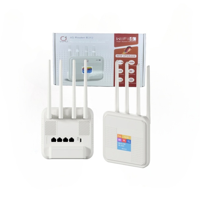 4G Wireless Router with Battery, Four Antenna for Excellent Signal, Ideal Device for Home Vehicle Internet Access.