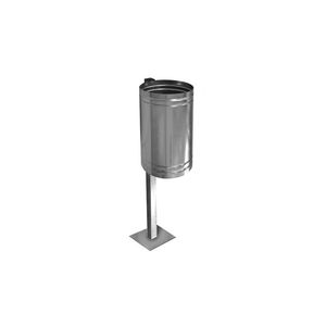 Bidone per Rifiuti Zincato da 12L con Base, Forma Rettangolare, Senza Coperchio, per Esterni e Bagno - Product Image 1