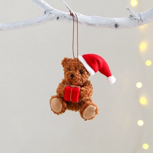<b>Cute</b> <b>Bear</b> with Red Christmas Hat Pendant Ornaments Cross-Border New Year Gift Package for Holiday Decorations - Product Image 2